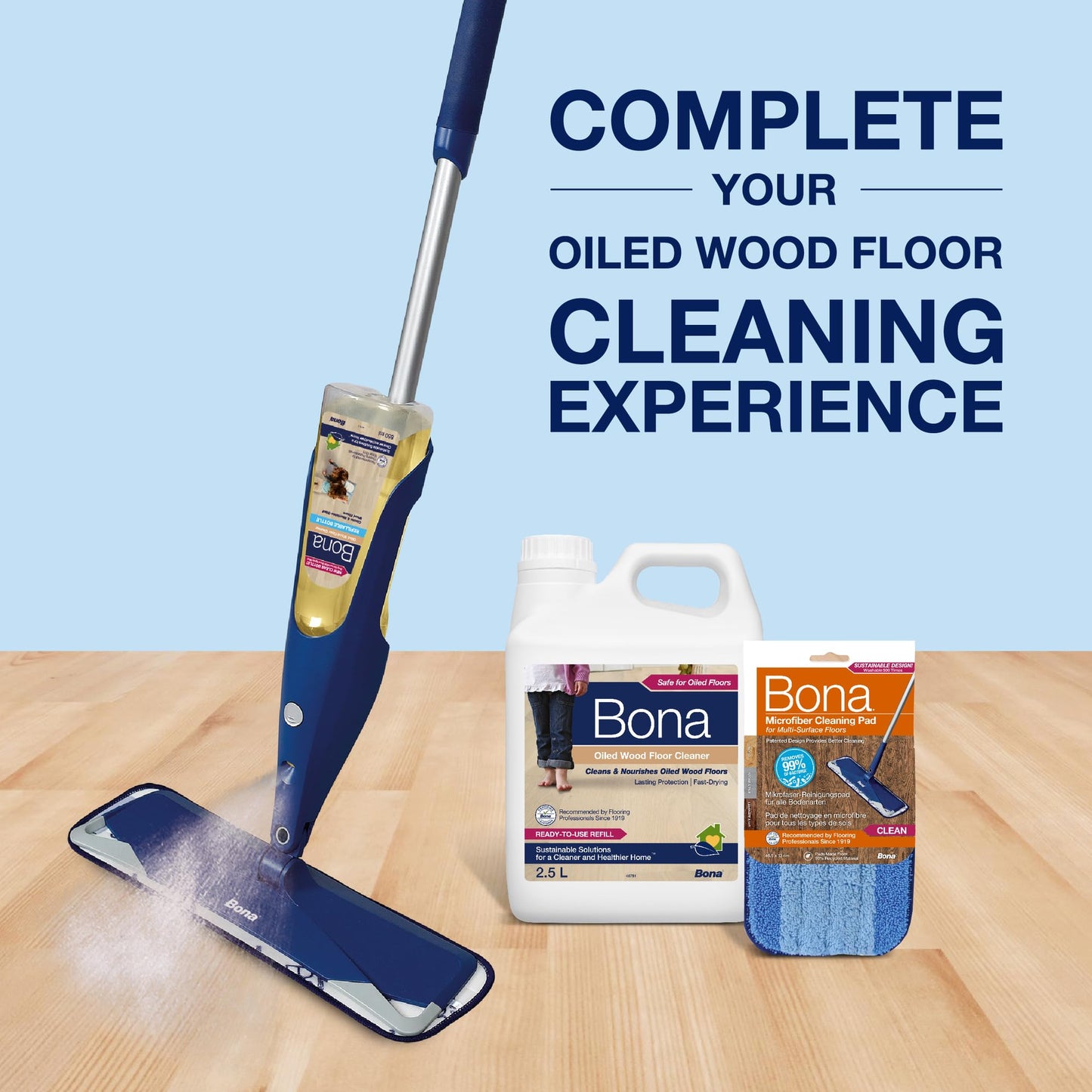 Bona Oiled Wood Floor Cleaner - Cleans & Nourishes - Refill - 2.5 Litre