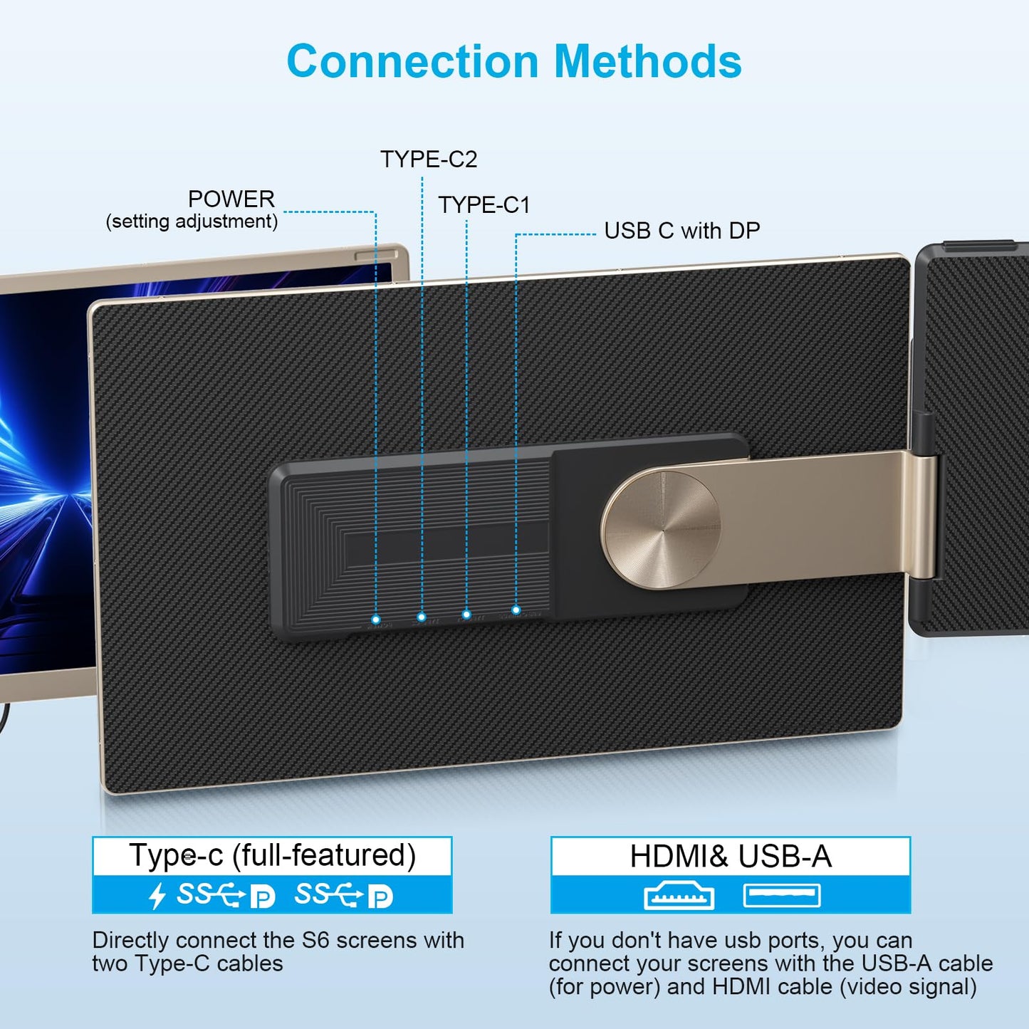 2025 New Upgraded Laptop Screen Extender Portable Monitor, 1080P FHD IPS Screen, Monitor Extender for Laptop, Fit for 13-17" Laptops, Plug & Play Compatiable with Windows/Mac/Android/Switch (14 inch)