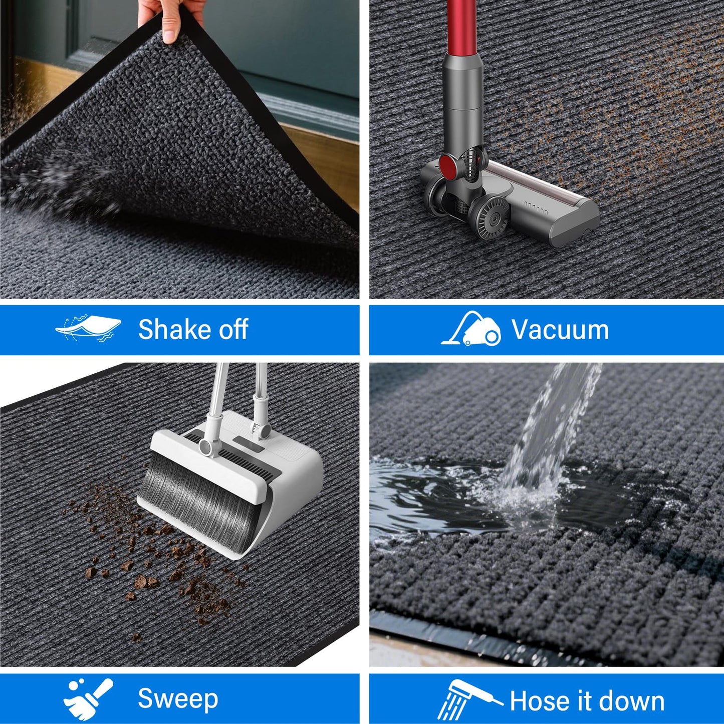 3' X 5' Durable Front Door Mat Indoor Outdoor Entrance, Commercial Door Floor Mat Heavy Duty Non-Slip Backing Entryway Doormats, Outdoor Mats for Home Entrance & Commercial High Traffic Area