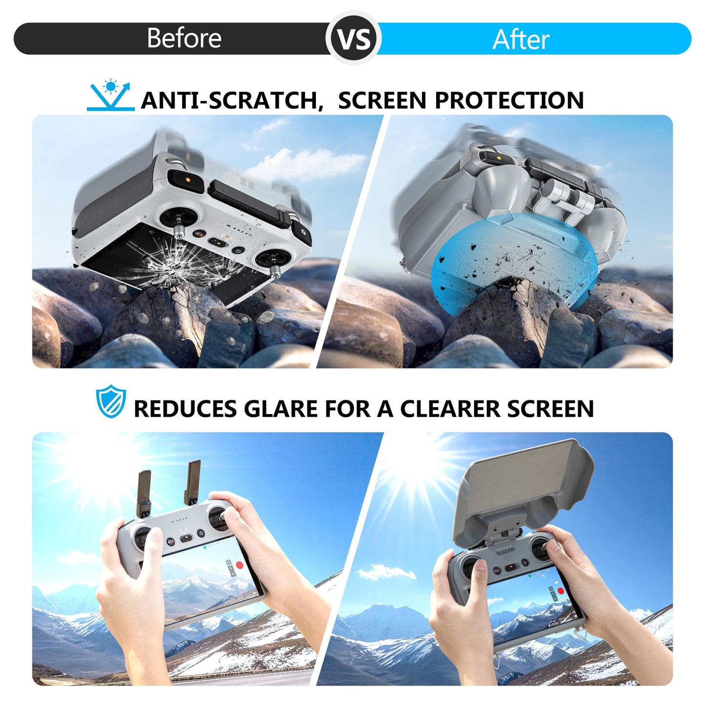 STARTRC Mini 5 Pro Sun Hood for DJI RC 2 Controller, 3-IN-1 Sunshade Joysticks Screen Protector, Anti-Scratch Soft Microfiber Lining Cover for dji mini 5 pro/mini 4 pro/mini 3 pro