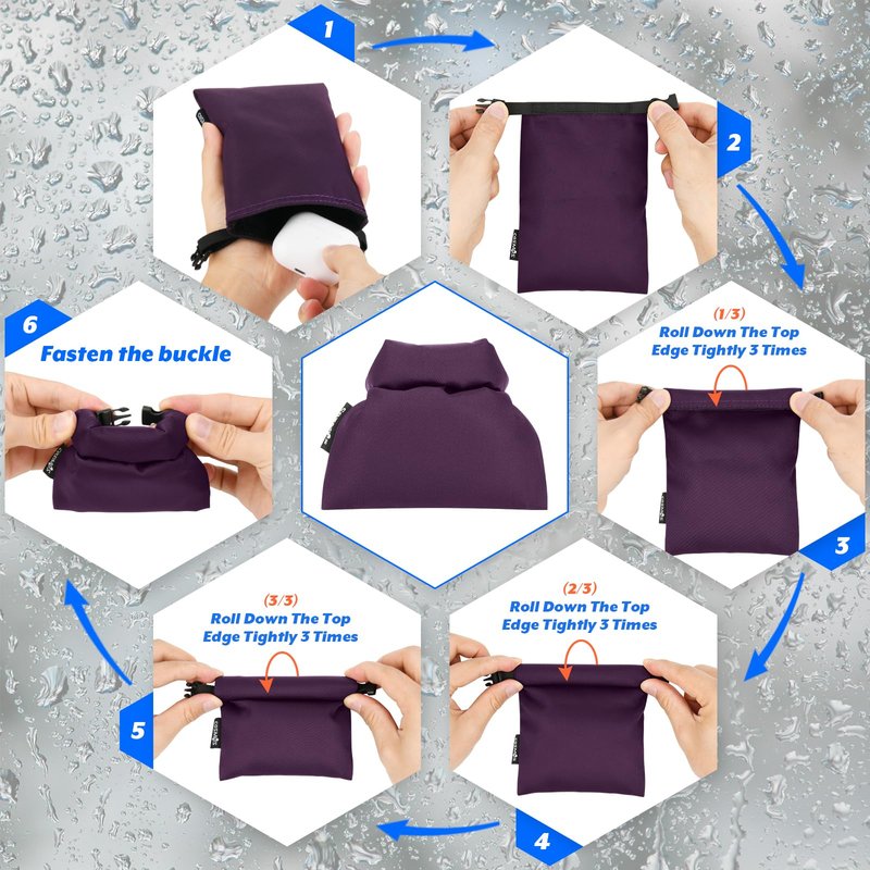 Cosmos 3 Pcs Waterproof Dry Bag, Mini Waterproof Pouch Portable Dry Sacks Small Roll Top Storage Bag for Outdoor Travel Kayaking Boating Camping Hiking (Small Size)