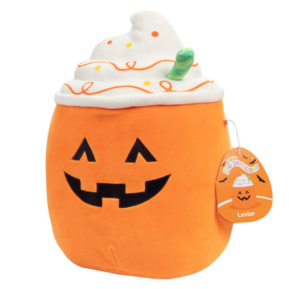 Squishmallows 10" Lester The Pumpkin Latte Halloween Plush Toy- Official Jazwares - Soft, Cuddly Stuffed Animal Jack O Lantern Squish - 2025 Amazon Exclusive - Collectible Gift for Kids, Girls Boys