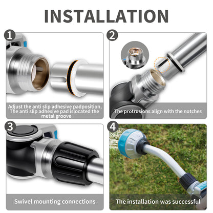 Diivoo Watering Wand Heavy Duty, Metal Garden Hose Wand with 8 Spray Patterns, 14 Inch Long Hose Nozzle Sprayer with Thumb Flow Control & 145°Spray Angle, Ideal for Plants,Flowers,Car