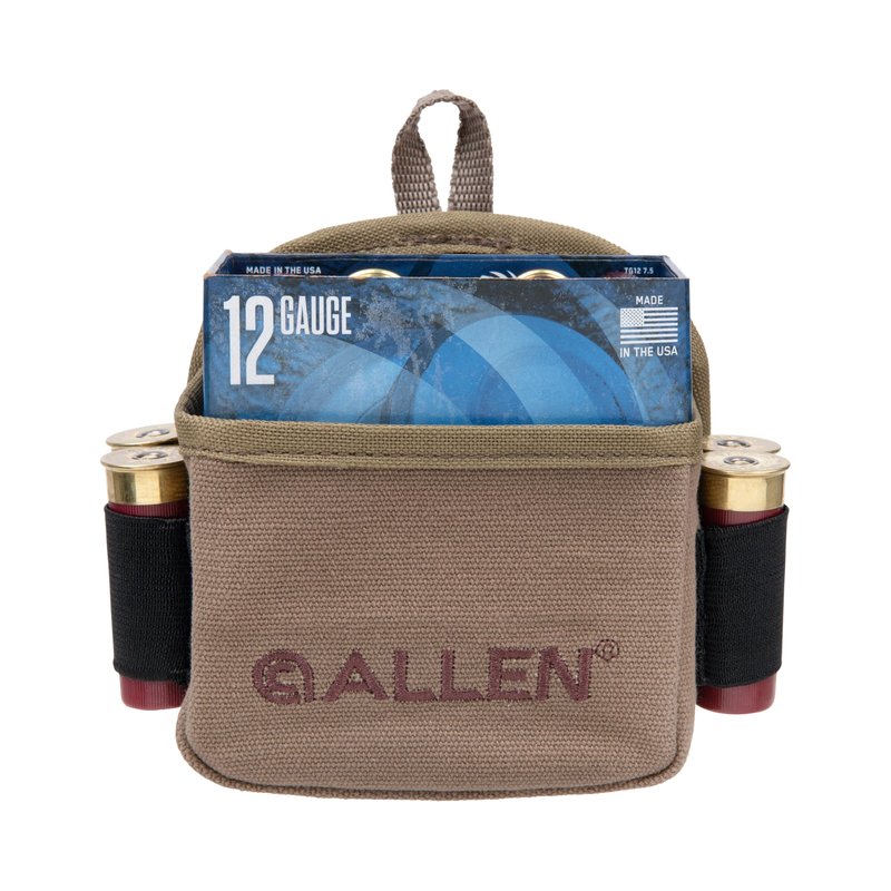 Allen Company Shotgun Shell Pouch - Clay, Trap, and Skeet Shooting Accessories - Hunting and Gun Range Gear - Soft Canvas Design - Tan