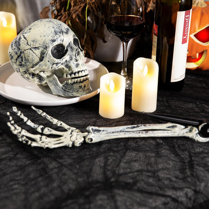 RunNico 500" x 85" Halloween Creepy Cloth - Black Halloween Spooky Fabric Cloth - Large Creepy Spooky Halloweens Decorations for Haunted House Window Backdrops Garden Party