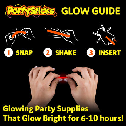 Glow Critters and Halloween Trick or Treat Glow Skeletons and Pumpkins - Glow Sticks Party Favors - Glow in The Dark Party Supplies