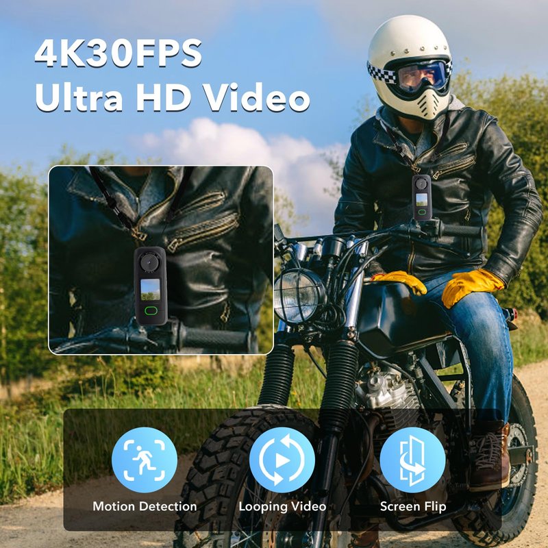 YYCAMUS Waterproof Action Camera with 1/1.27"" Sensor, 4K Video Streaming 20MP Photos Stabilization Video Camera, 1.4"" IPS Touchscreen Dual Microphones Webcam WiFi Camera Body Cam, Black