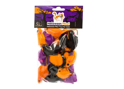 AXEL PETS 20 Halloween Colorful Furry Mice Cat Toys with Catnip and Rattle Sound Made of Real Rabbit Fur, Interactive Catch Play Teaser Mouse Toy for Cats and Kittens. Pack of 20 Mice