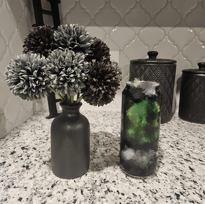 Ceramic Black Small Vase, Dry Flower Vases Minimalism Style for Modern Table Shelf Fit Fireplace Bedroom Kitchen Living Room Home Decor (Black, Small)