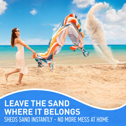 Everlasting Comfort Extra Large Beach Blanket Waterproof & Sandproof - 128" x 108"/10.7ft x 9ft - Lightweight Beach Mat, Picnic Mat, Camping Blanket for 10 People - Ideal for Festivals - Orange