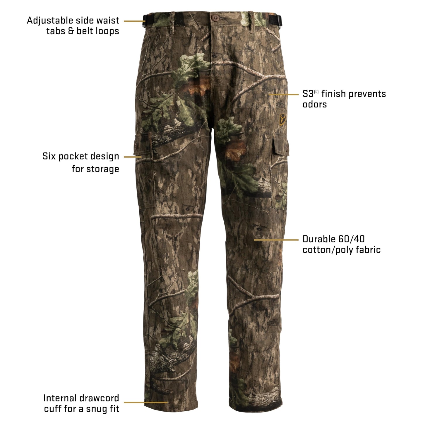 Blocker Outdoors Shield Series Fused Cotton Pants, Hunting Pants for Men (MO Country Roots, X-Large)