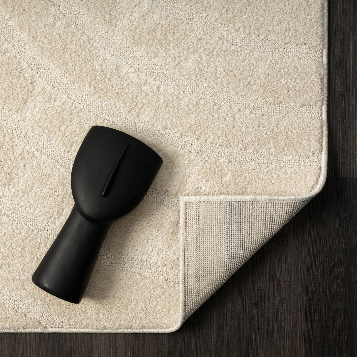 LUXE WEAVERS Modern Geometric Wave Cream 4x6 Area Rug