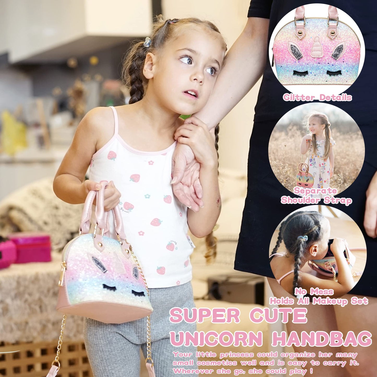 Kids Makeup Sets For Girls - Unicorn Teenage Washable Make Up Starter Kit, Childrens Princess Pretend Play Games Toys Presents, Little Girl Birthday Gifts Set For Age 3 4 5 6 7 8 9 10 11 12 Year Old