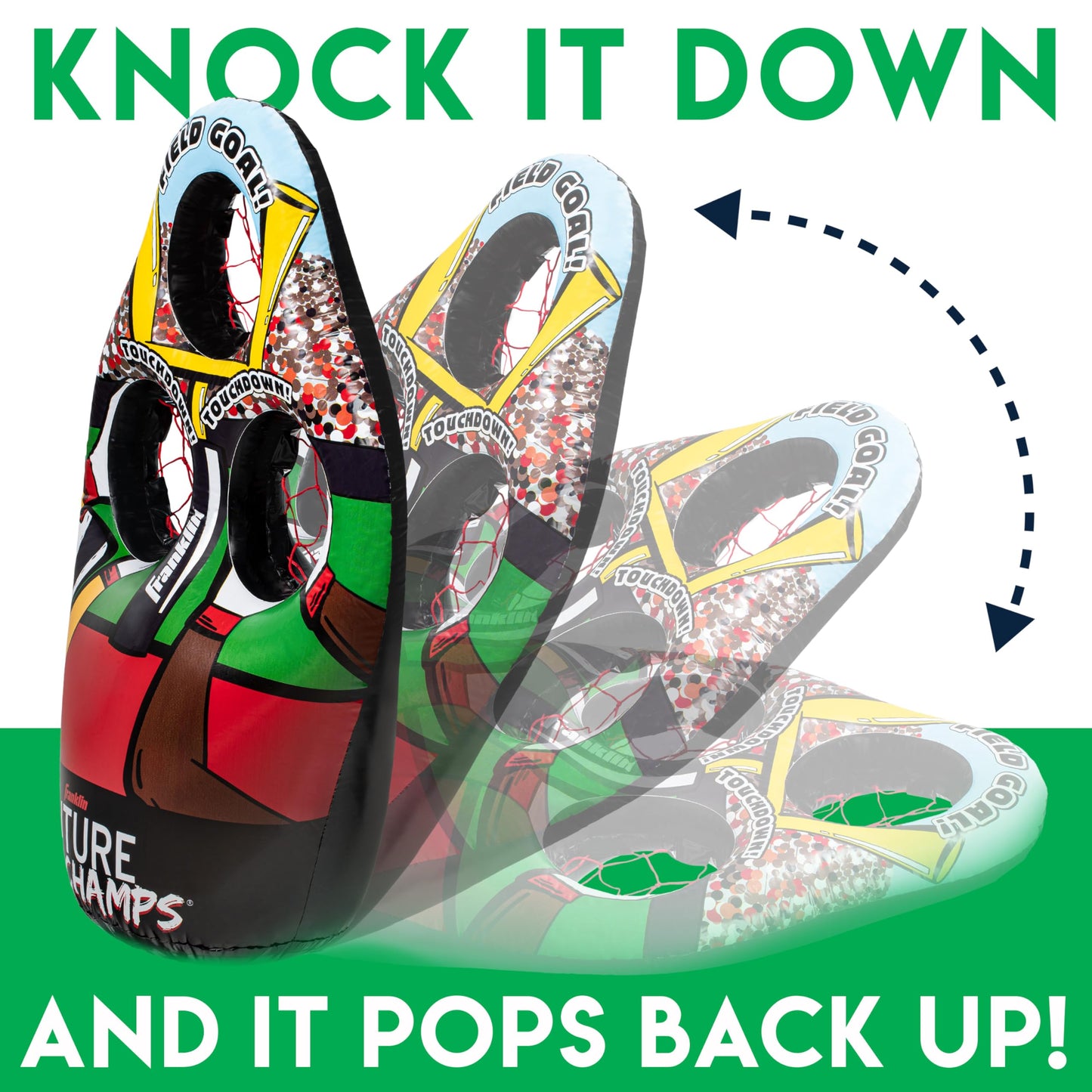 Franklin Sports Kids Football Target Toss Game with 3 Target Holes - 2 7.25" Footballs Included with Pump - 45" Tall