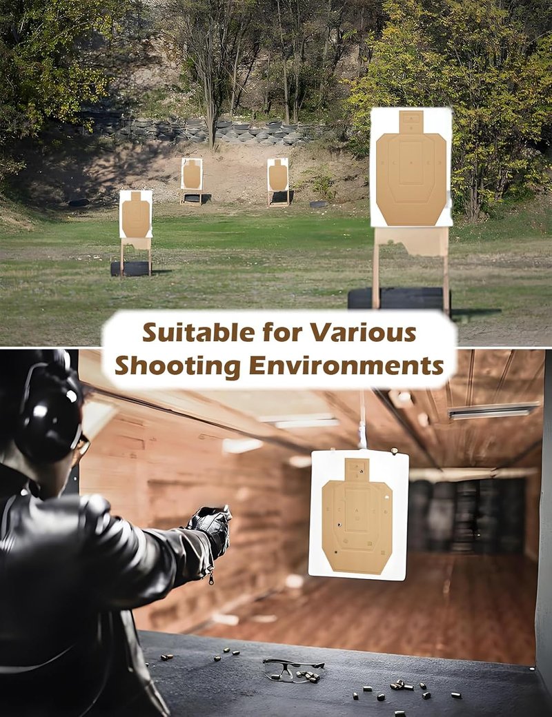 Cardboard Shooting Targets - 30x18in Classic Silhouette with 1000 Pcs Square Pasters | Tactical Training