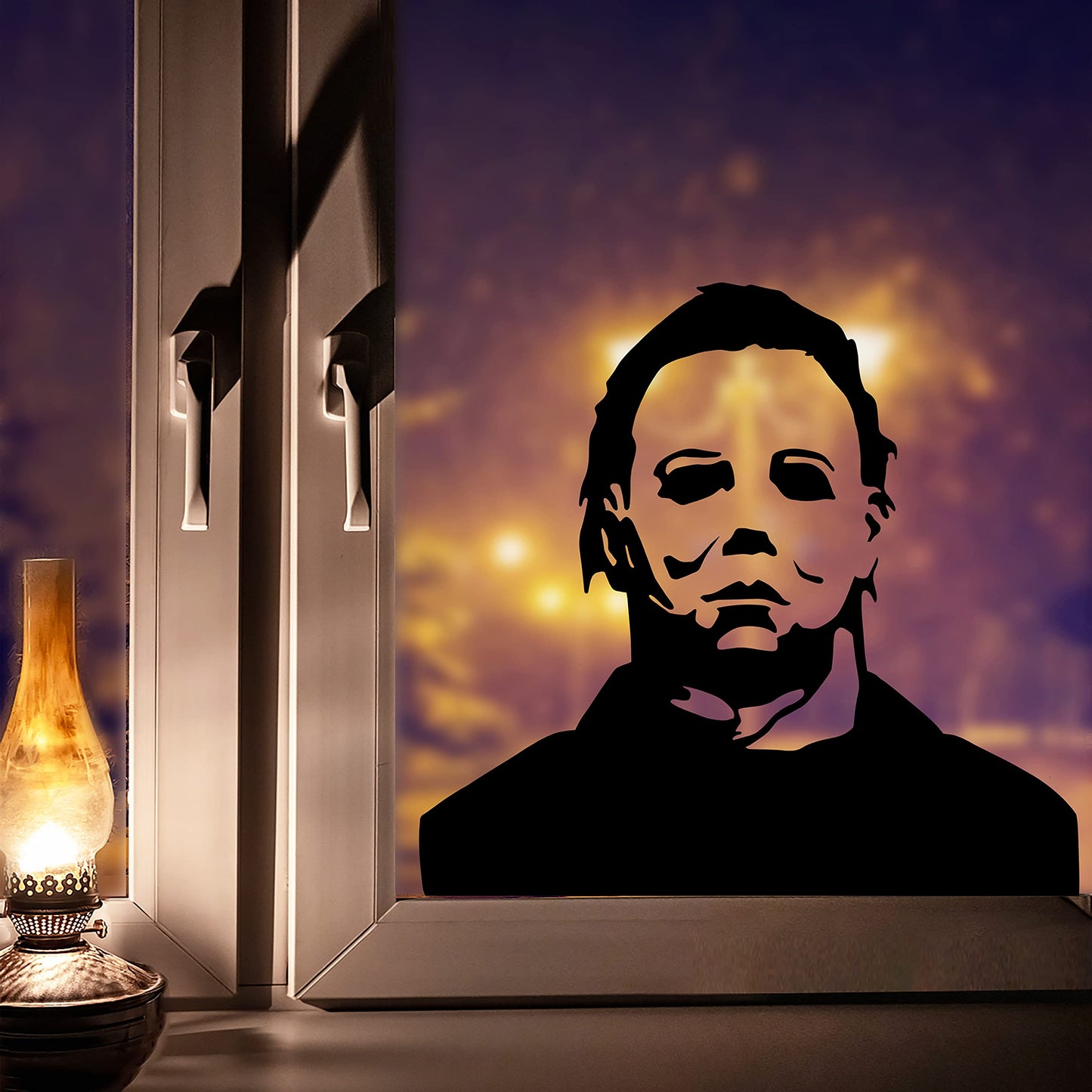 Halloween Window Clings Decorations Spooky Silhouette Removable PVC Double-Side Window Sticker Haunted House Ghost Large Scary Decals for Halloween Party Supplies Home Office Window Glass Mirror