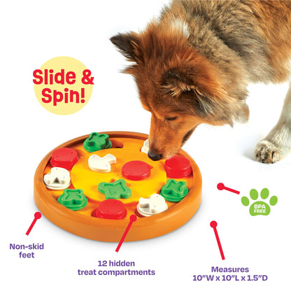 Brightkins Pizza Party! Treat Puzzle - Dog Enrichment Toys for Mental Stimulation, Interactive Gifts for Puppies