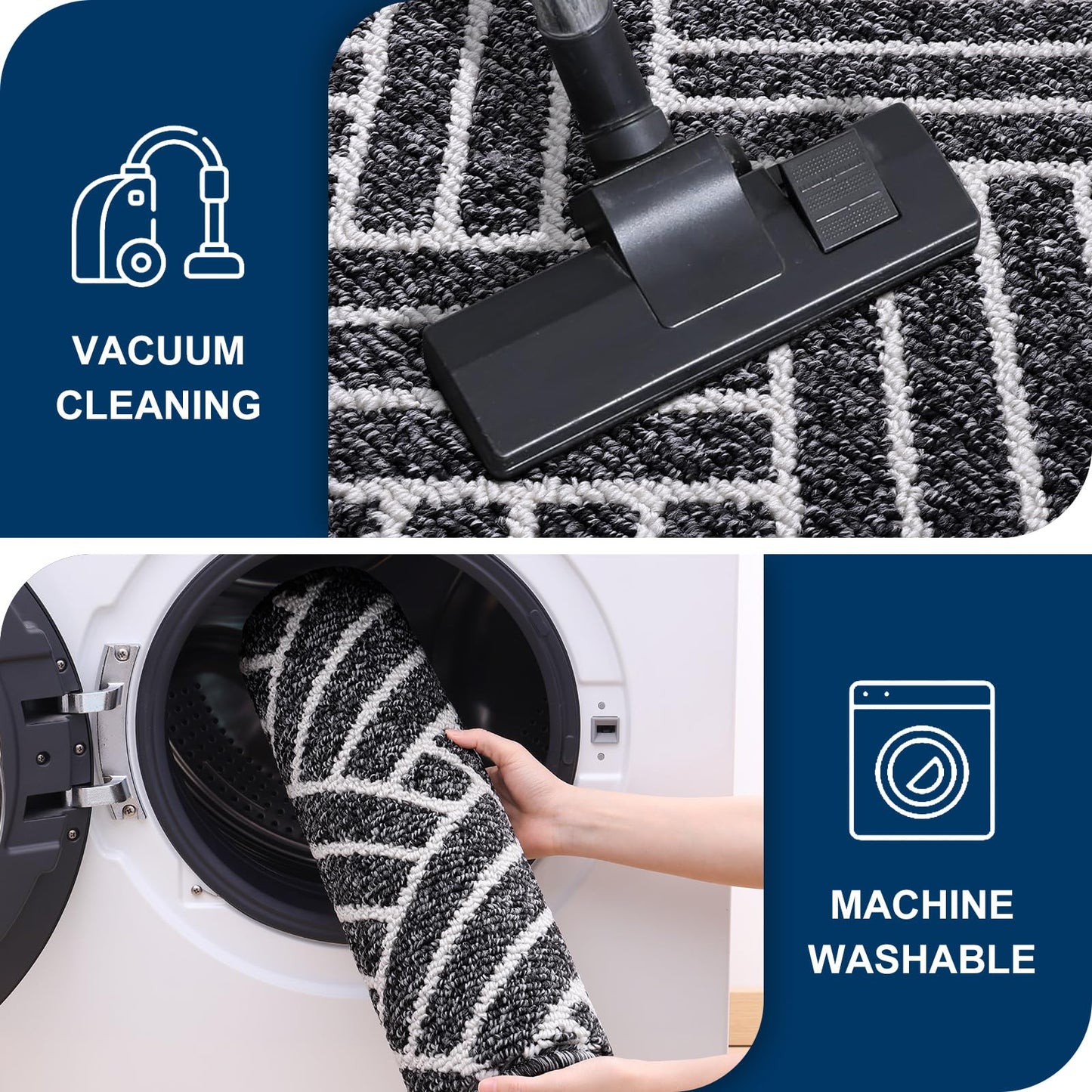 OLANLY Indoor Door Mat, 36x24 Inch, Dirt Resistant and Absorbent, Non-Slip Rubber Backing Floor Mats, Easy Clean Low-Profile Doormat for Entryway, Front Door, and Inside Entrance, Black