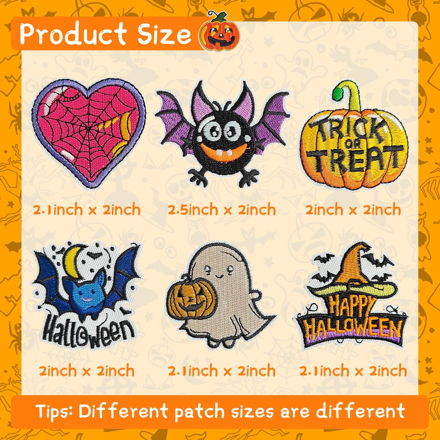 Butie 32 Pcs Halloween Iron On Patches, Spooky Horror Cute Embroidered Iron on Patches for Clothes, Socks, Hats, Jeans, Etc