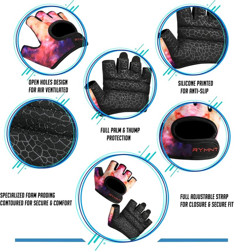 Minimal Weight Lifting Gloves - Full Palm Protection & Extra Grip for Men and Women | Short Micro Workout Pads