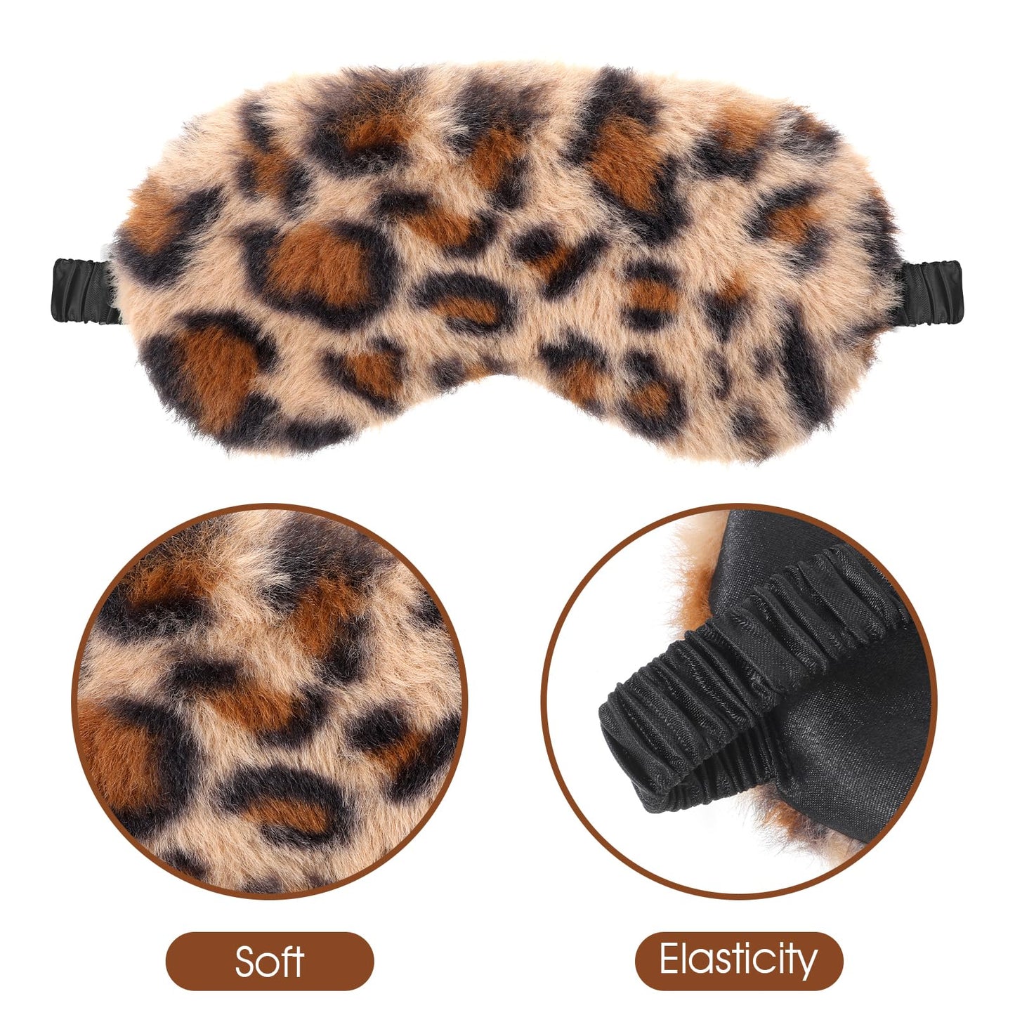 2 Pack Plush Sleeping Eye Mask Soft Plush Eye Mask Fuffy Eye Cover Comfortable Sleep Mask Blindfold Rainbow Faux Fur Eye Shade for Women, Men and Kids Travel Nap Sleeping 565488_2_3pL1H9vJ3