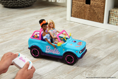 Barbie Hot Wheels RC SUV, Remote-Control Pink Vehicle That Fits 2 Fashion Dolls & Accessories, Includes Kid-Applied Stickers for Customization