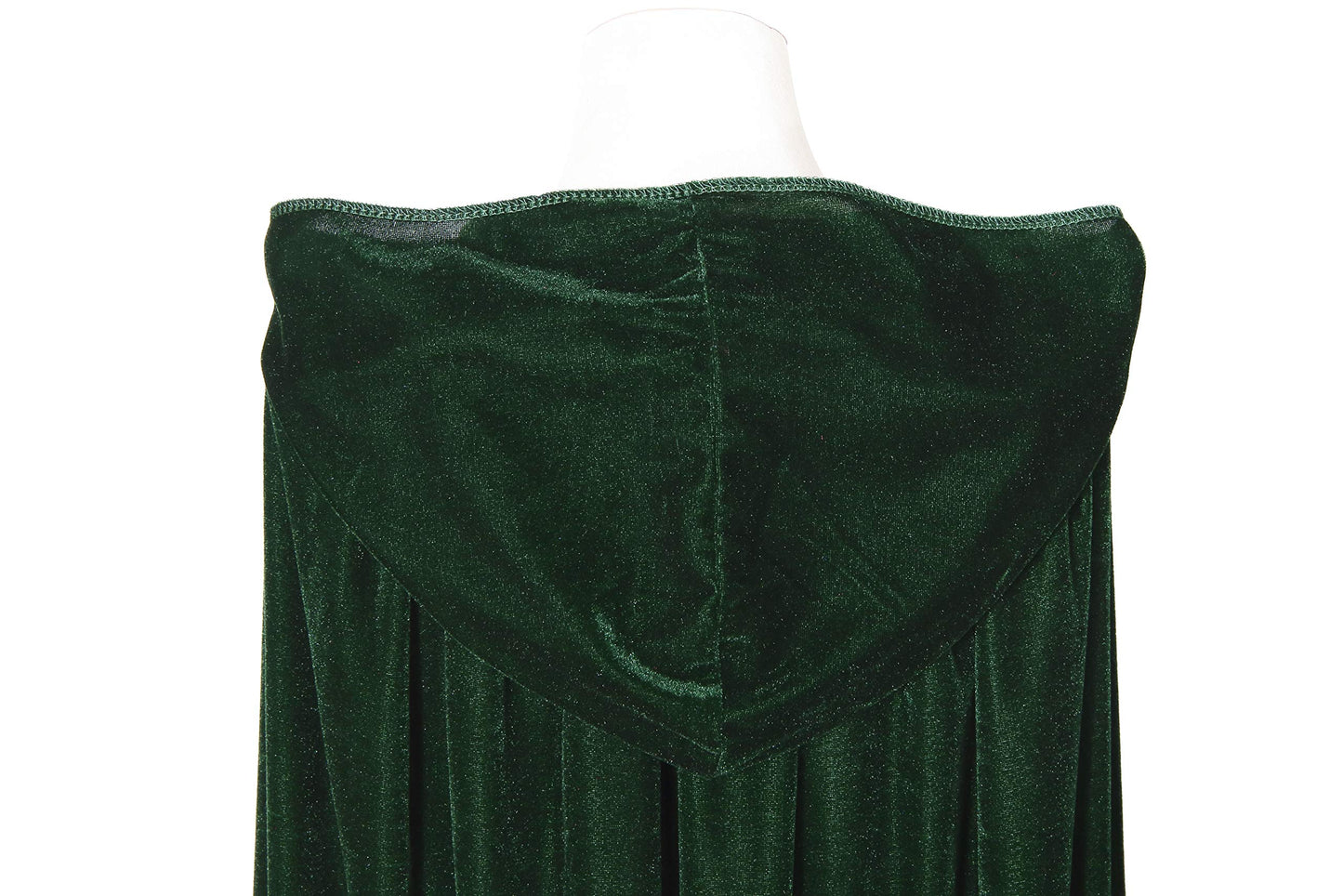 Txian Full Length Hooded Velvet Cloak Halloween Christmas Fancy Cape Costumes 59" (Green)