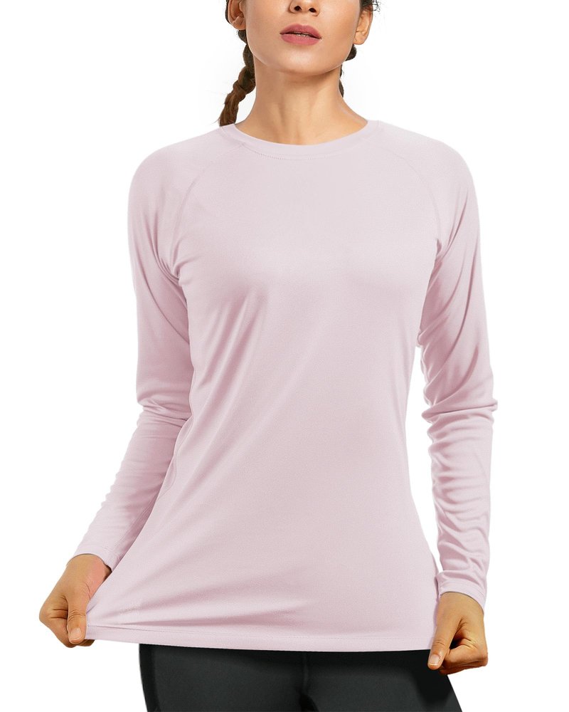 isnowood Women's Sun Protection Long Sleeve Shirts, UPF 50+ UV Rash Guard Swim Shirt, Workout Hiking Running Athletic Tops