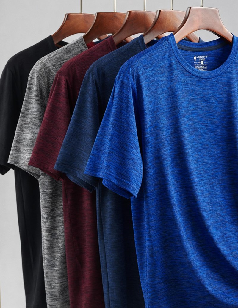 5 Pack Men’s Active Quick Dry Crew Neck T Shirts | Athletic Running Gym Workout Short Sleeve Tee Tops Bulk (Set 1, 4X-Large)