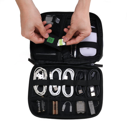 BAGSMART Electronics Accessories Organiser Bag, Portable Electronics Carrying Case Travel Small for Cables, Powerbank, Earphone, USB sticks, SD Card (Black)