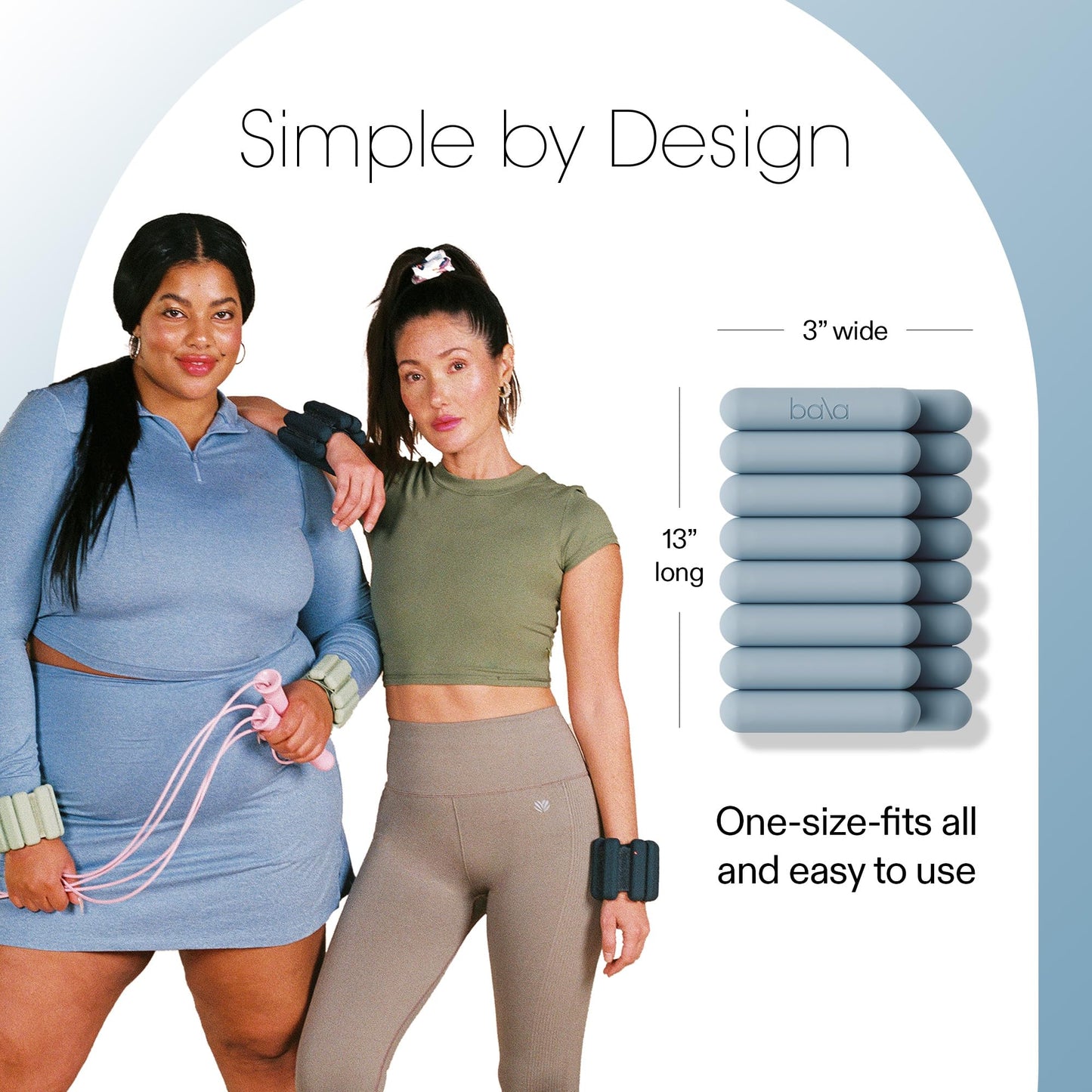 Bala Bangles Wrist & Ankle Weights for Women & Men (Sea) - 3 lb Adjustable Silicone Weighted Bracelet Set for Gym, Yoga, Pilates, Cardio & Strength Training - Wearable Arm & Leg Workout Weights