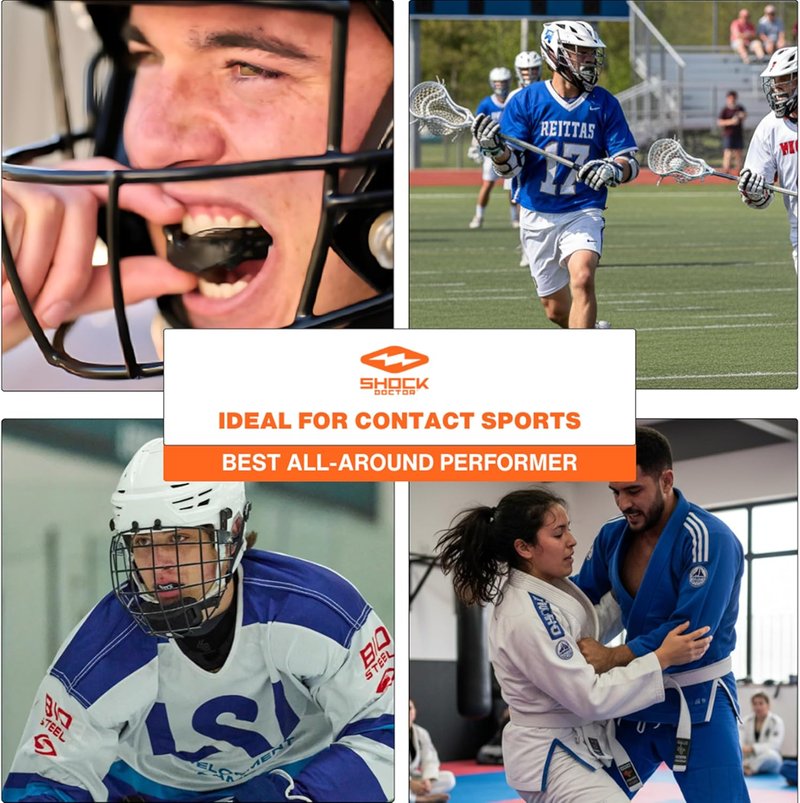 Shock Doctor Mouth Guard - Heavy Duty Sports Protection | Custom Fit for Hockey, Lacrosse, Baseball & Wrestling | Adult & Youth Sizes