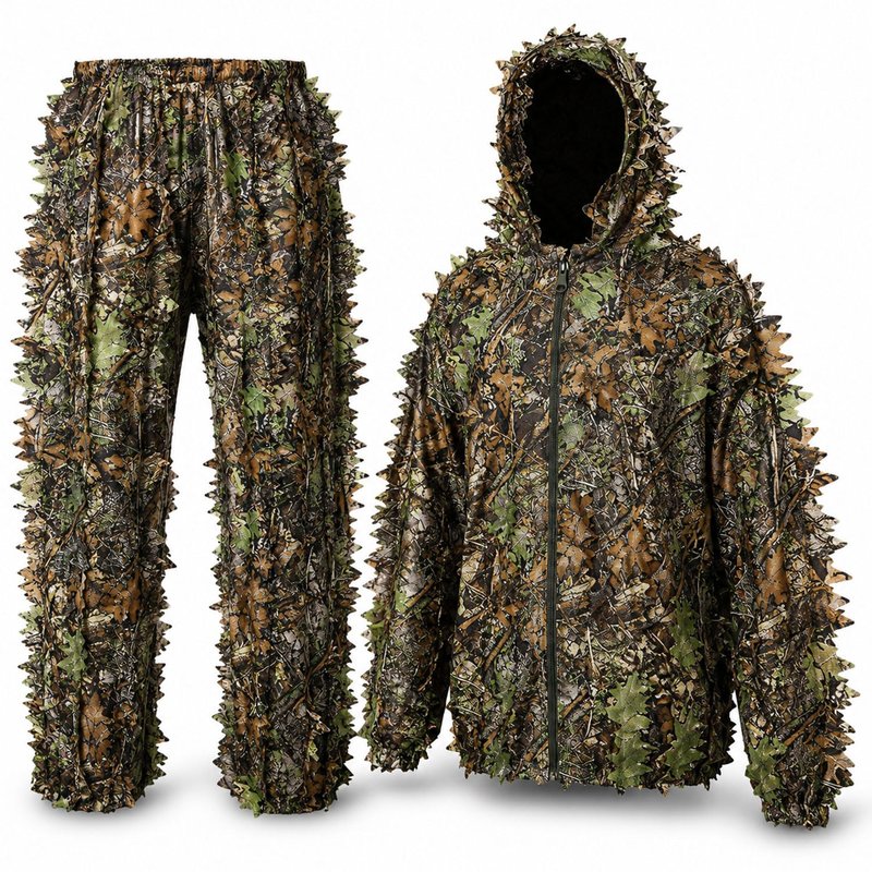 Favuit Ghillie Suit, 3D Leafy Camo Suits Hunting Camouflage Clothing Woodland Ghillie Apparel for Men Turkey Hunting Wildlife