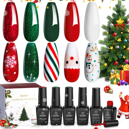 Beetles Halloween Gel Nail Polish Set – Wicked Mystic 8 Colors Gel Polish Kit, Gold Silver Black Green Blue Cat Eye Purple Red Glitter with Nail Art Accessories UV LED Soak Off Manicure Gift for Women
