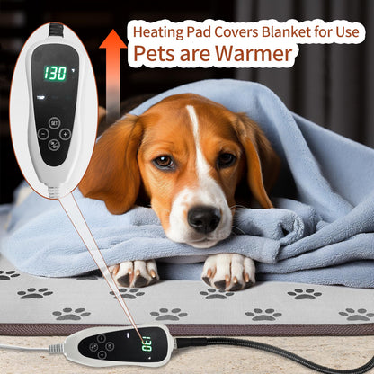 GOLOPET Large Dog Heating Pad 34x21in with Smart Thermostat Switch and Power Line Protection Tube,Obtained MET and UL Dual Certification,Waterproof Pet Heating pad, Suitable for Dogs of All Ages