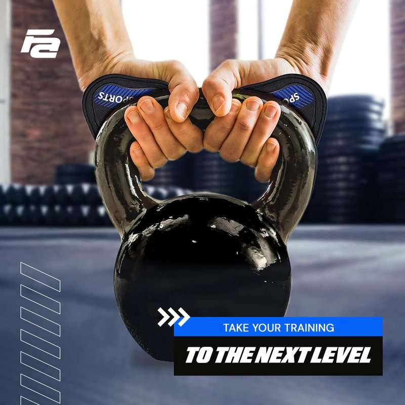 Fit Active Sports Weight Lifting Gloves for Men & Women - Durable Gym Workout Gloves with Grip Pads, Rubber Padding to Prevent Calluses | Blue, Small/Medium