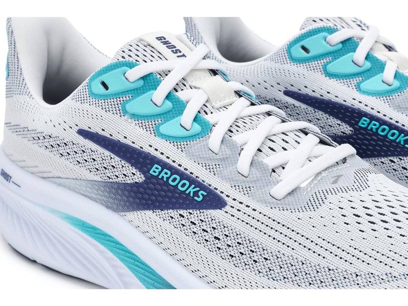 Brooks Men's Ghost 17 White/Beacon Blue/Ipanema 8 Medium