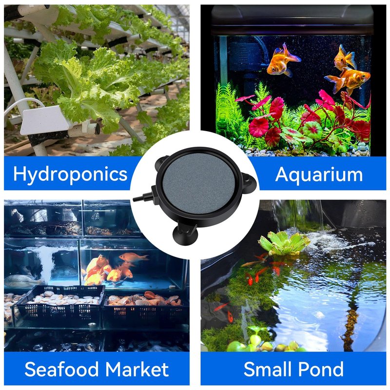 AQUANEAT Aquarium Air Stone Disc 4 inch, Aerator Bubble Diffuser, Air Pump Accessories Airstones for Aquariums, Fish Tanks,Hydroponics,and Ponds