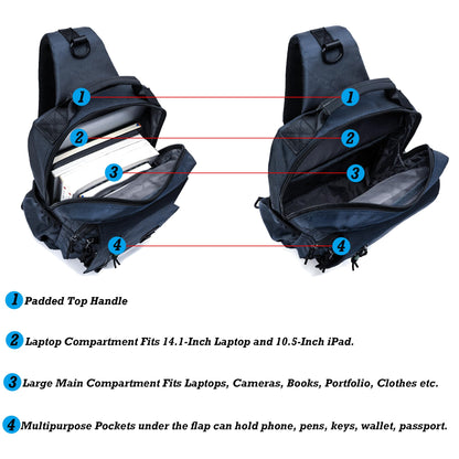 Nicgid Sling Bags, Chest Shoulder Backpacks Crossbody Purse Outdoor Chest Bag Travel Backpack for Men Women Hiking Camping Cycling