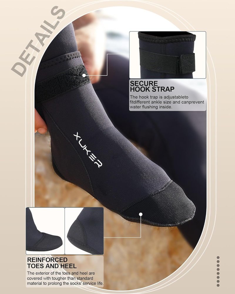 Neoprene Water Socks - 3mm Sand Proof Beach & Diving Socks for Outdoor Sports | Ideal Fit