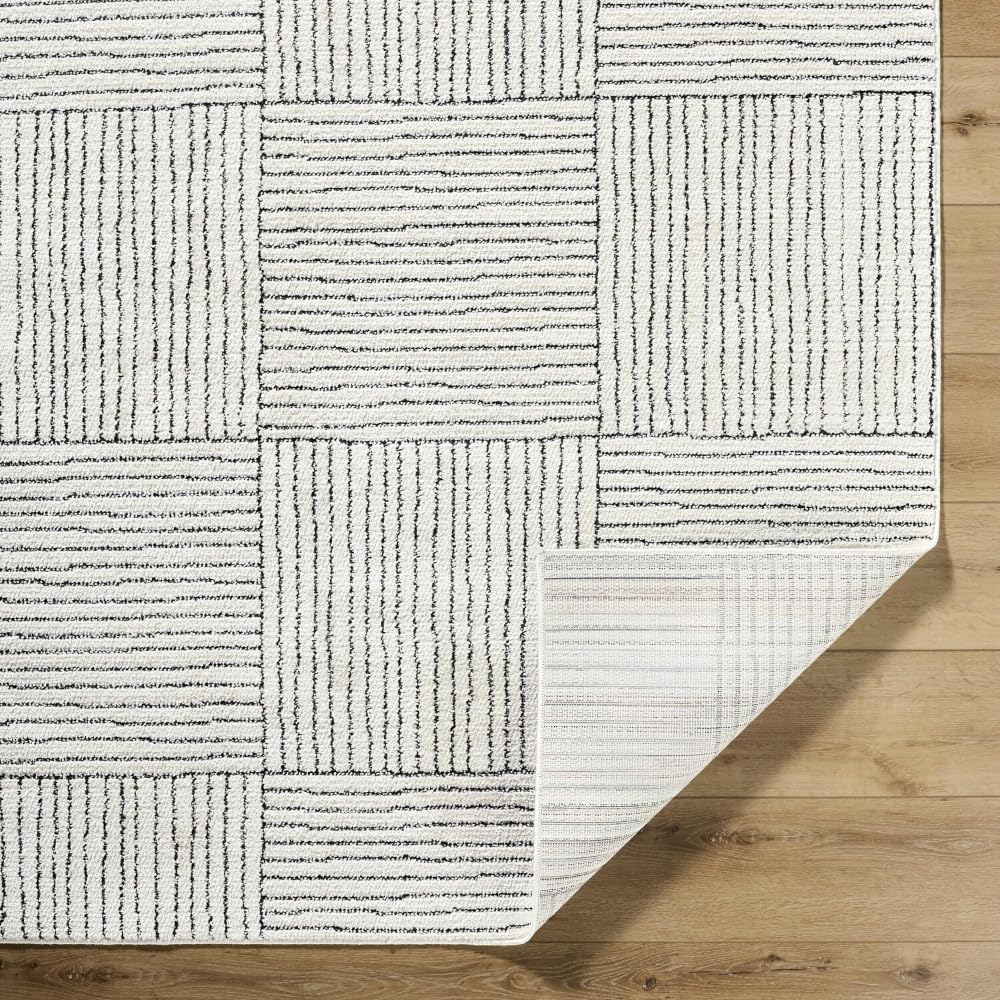 Livabliss x Galey Alix Architect I Modern Geometric Area Rug, 7'10" x 10' (8' x 10'), Ivory/Black