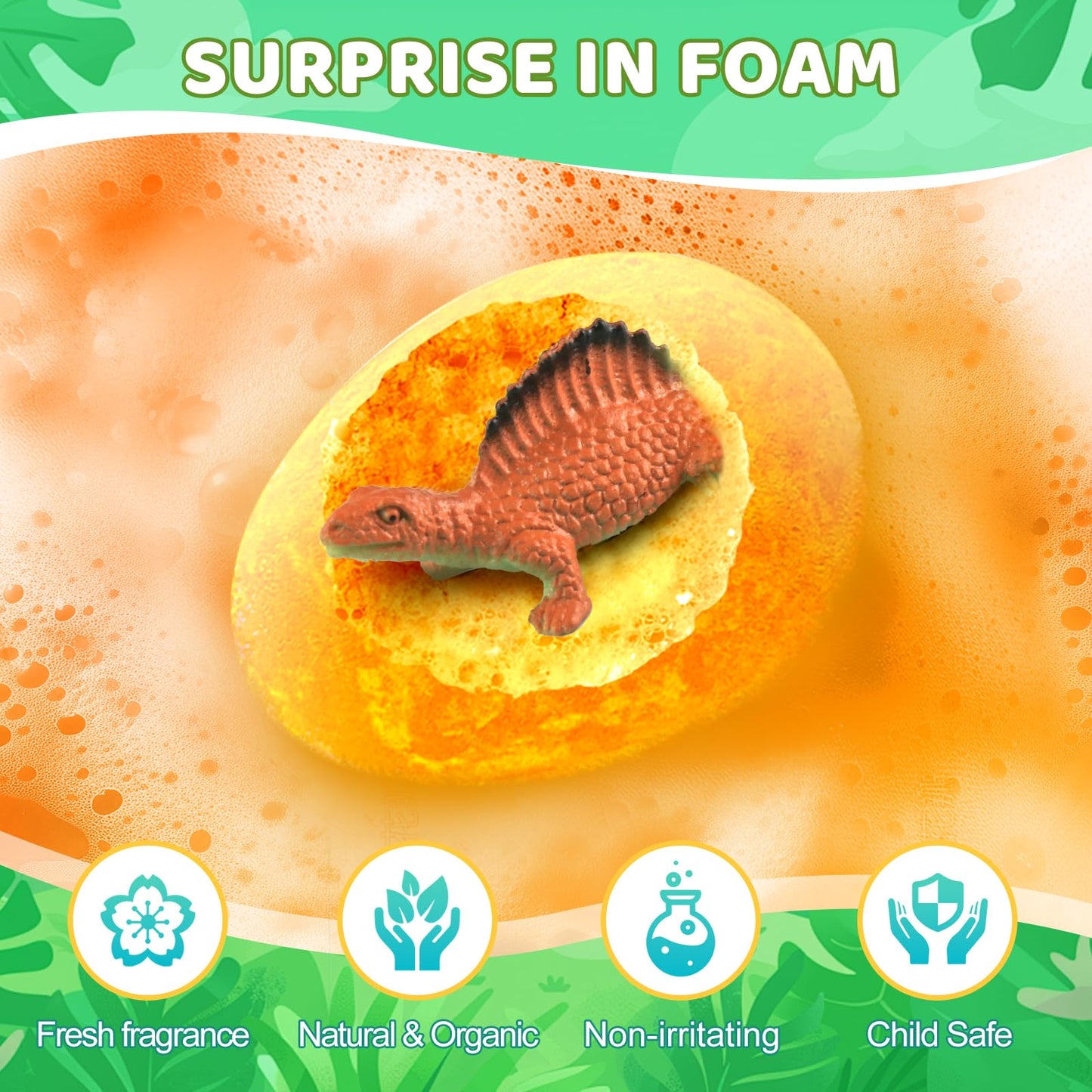 Bath Bombs for Kids with Surprise Toys Inside - XXL Dinosaur Toys Bath Bomb Gift, Gentle and Kid Safe Spa Bath Fizz Balls Kit, Christmas Gifts Ideas, Stocking Stuffers for Kids 3 4 5 6 7 8 9 Year