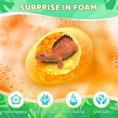 Bath Bombs for Kids with Surprise Toys Inside - XXL Dinosaur Toys Bath Bomb Gift, Gentle and Kid Safe Spa Bath Fizz Balls Kit, Christmas Gifts Ideas, Stocking Stuffers for Kids 3 4 5 6 7 8 9 Year