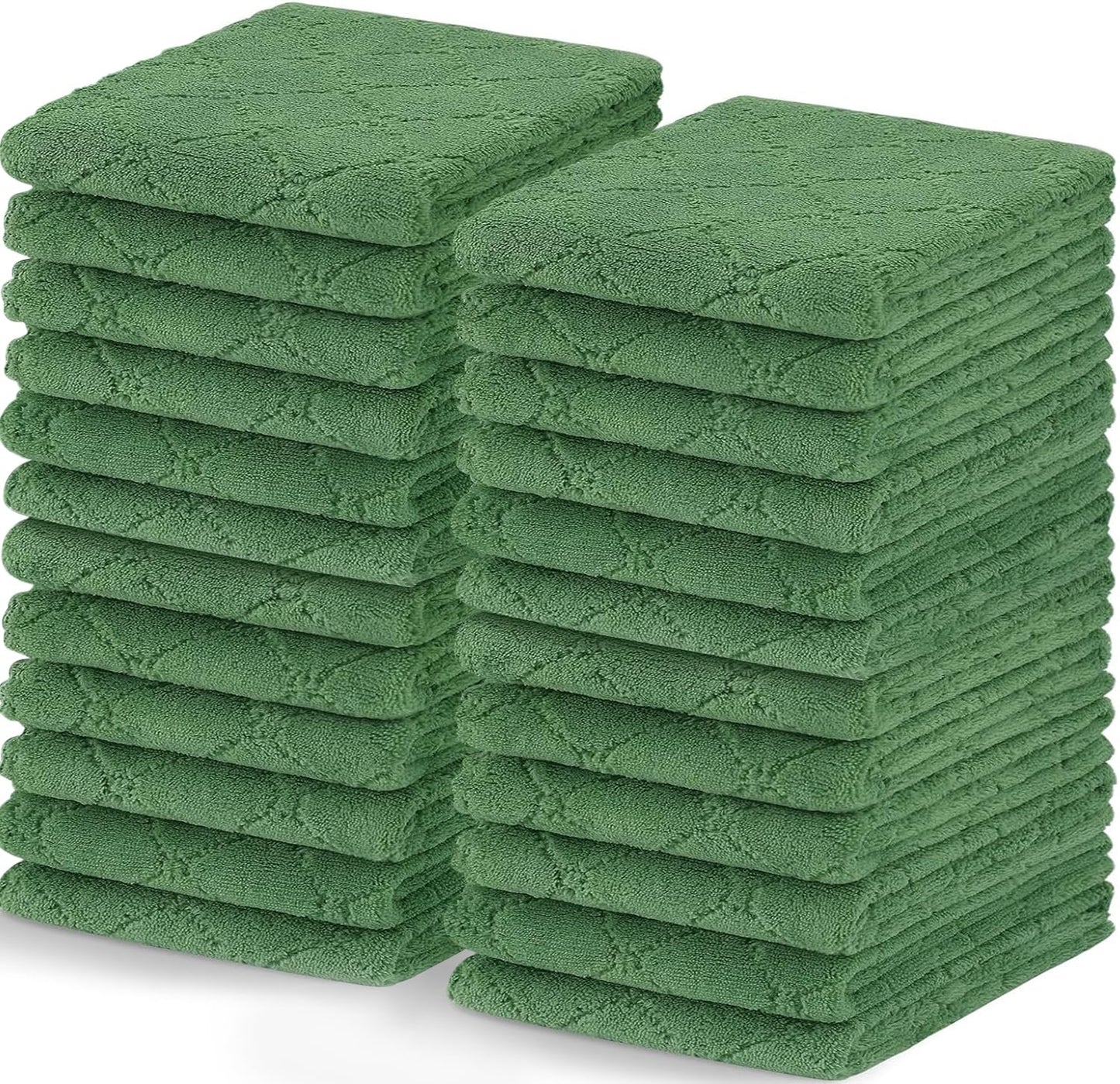 Homaxy 12 Pack Kitchen Dish Cloths (10 x 10 Inches, Grey), Super Soft and Absorbent Coral Velvet Dish Towels, Nonstick Oil Fast Drying Microfiber Cleaning Cloth, No Lint Household Dishcloths