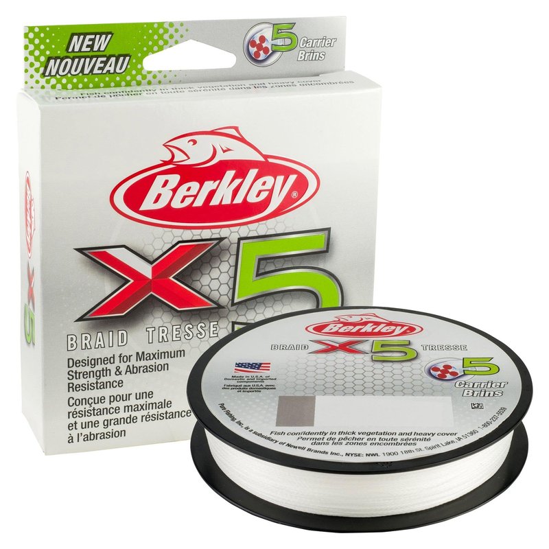 Berkley x5 Braid Superline, Low-Vis Green, 30-Pound Break Strength, 328yd Fishing Line, Suitable for Freshwater and Saltwater Environments