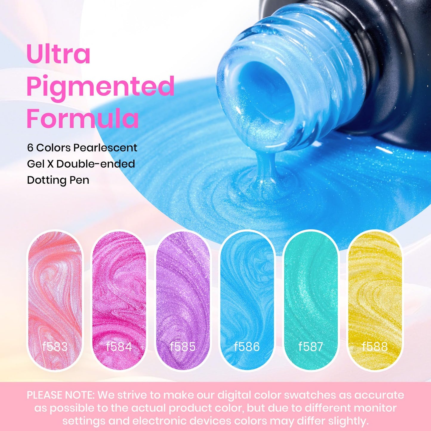 Beetles Cat Eye Gel Nail Polish Set, 6 Summer Colors Pastel Shimmer Glitter Gel Polish Kit Soak Off LED UV Curing Requires Pink Red Blue Orange Green Purple Velvet Gel with Magnet Gift for Women