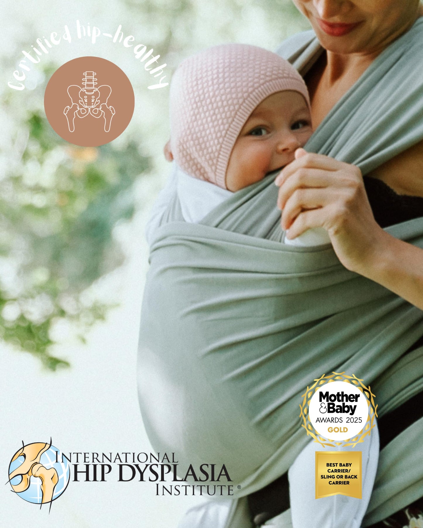 Baby Sling Wrap Newborn to Toddler Carrier 7-35lb - Soft Stretchy Baby Wrap Sling - Safety Tested - Hands-Free Baby Wrap Carrier - Newborn Sling (Sage)