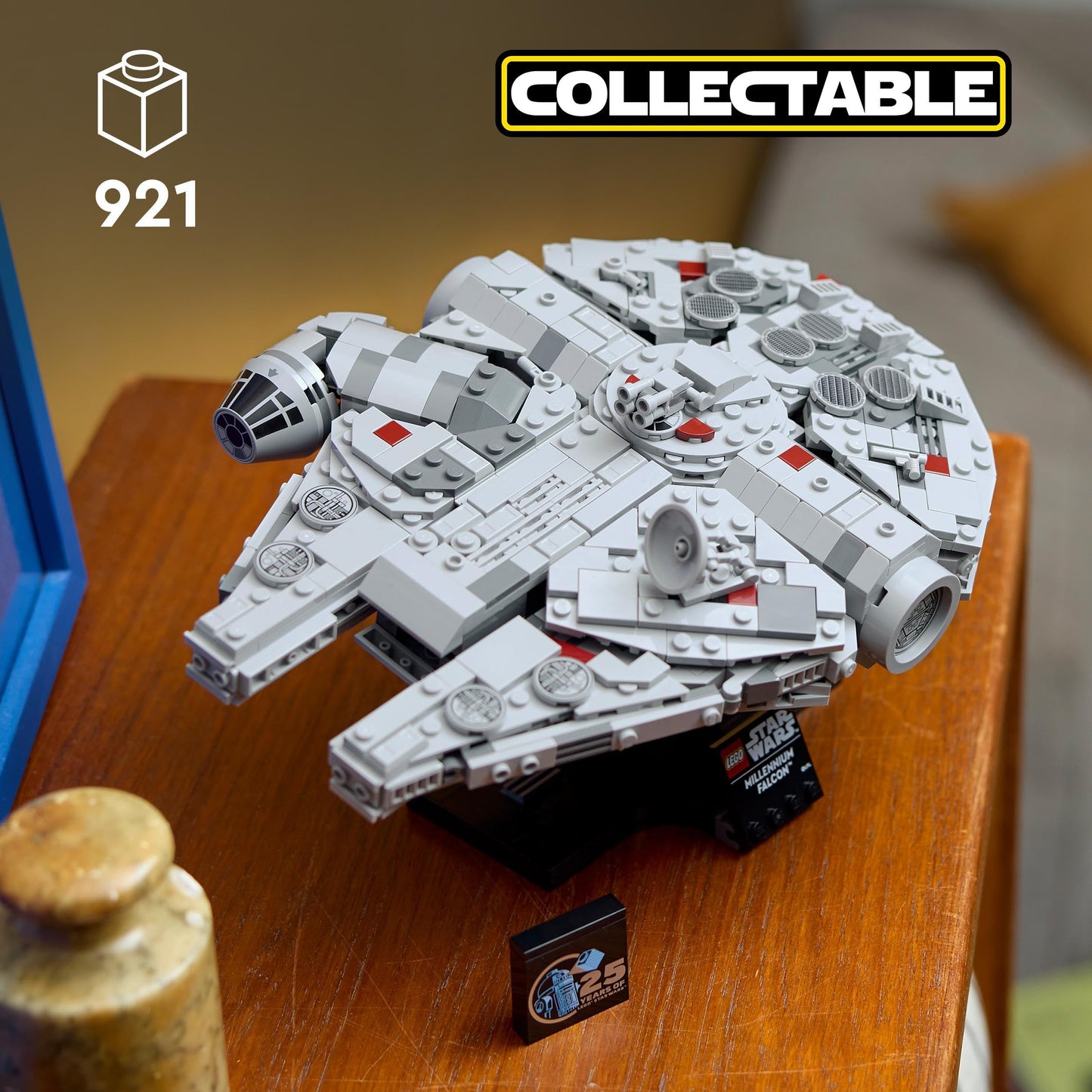 LEGO Star Wars 75375 Millenium Falcon - Collectible Starship Building Set for Adults - incl. a Display Stand & Nameplate for Fun Desk Decor - Gift for A New Hope Fans