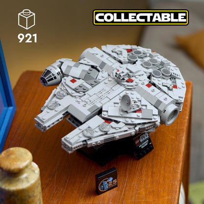 LEGO Star Wars 75375 Millenium Falcon - Collectible Starship Building Set for Adults - incl. a Display Stand & Nameplate for Fun Desk Decor - Gift for A New Hope Fans
