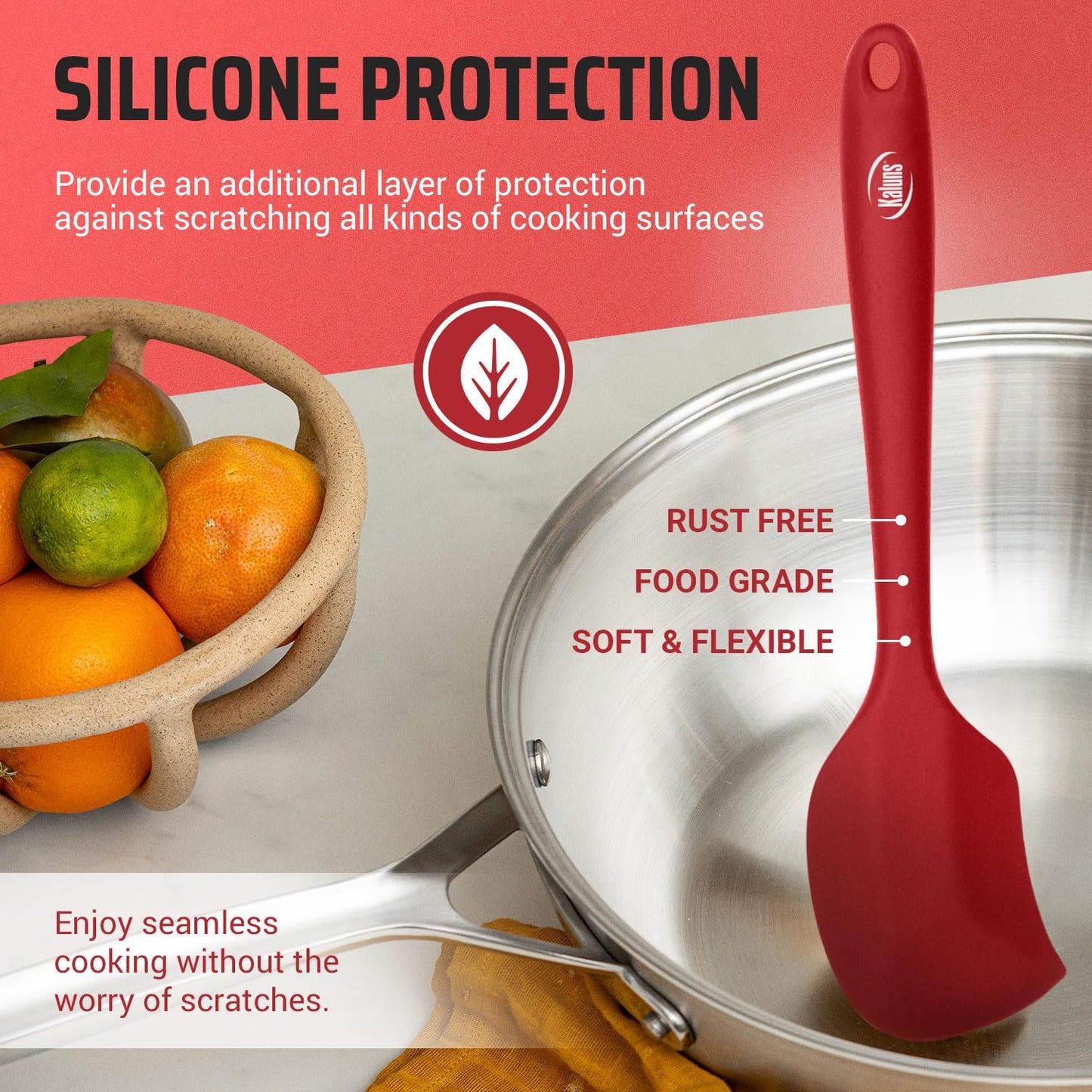 Kaluns Silicone Kitchen Utensils Set 24 Pcs Silicone Cooking Utensils Set - Can Opener, Masher, Turner, Spatula 446°F Heat Resistant Non-Stick - Premium Silicone and Stainless Steel Utensil Set